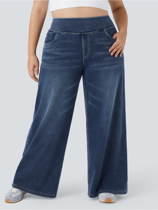 HALARA Denim - Halara Flex Denim Wide Leg Jeans High Waisted Stretch Pull-On Pockets NWT 2X